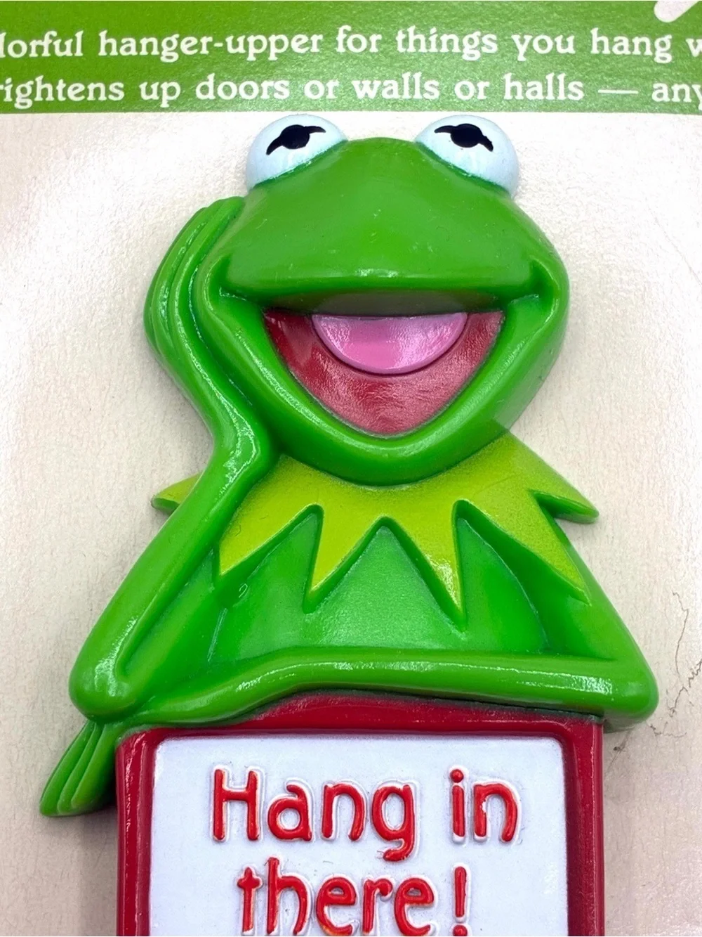 Rare Vintage Hallmark Hookup Kermit Frog Hang In There Wall Hook Carded 1979
